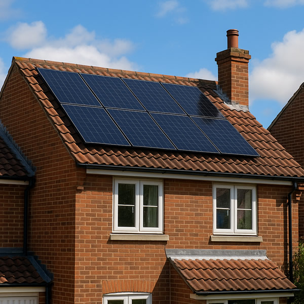 Solar panels installed on a UK home roof
