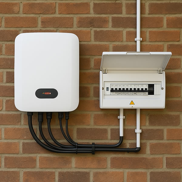 Inverter and consumer unit, illustrating equipment choices